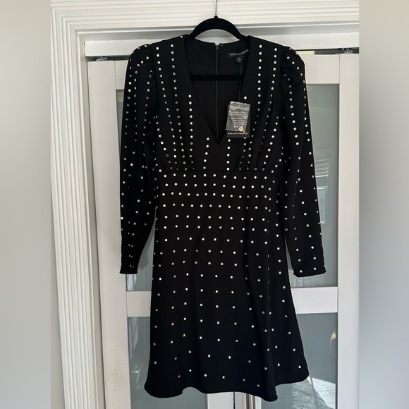 Boston Proper Crystal Embellished V Neck A Line Dress- Brand New - Picture 6 of 13